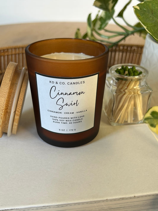 Cinnamon Swirl 6oz Non-Toxic Candle