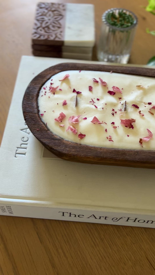 Floral Non-Toxic Dough Bowl Candle